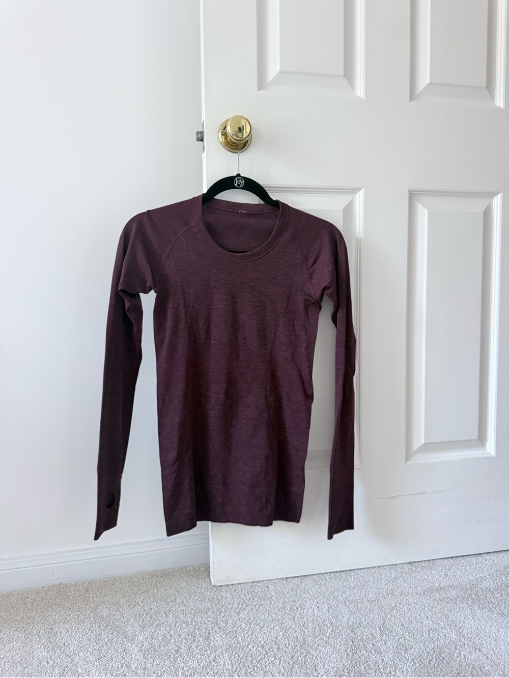 lululemon athletica Long Sleeve Crew Top in Deep Plum
